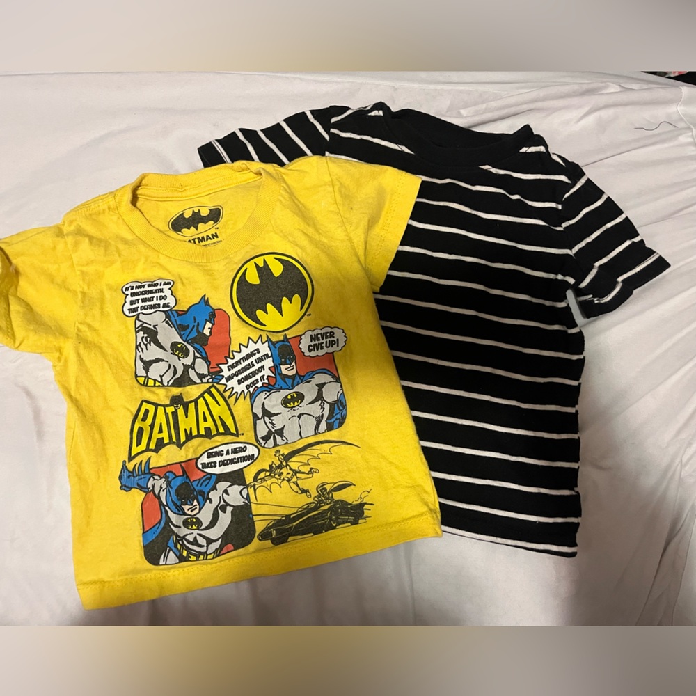 Batman Graphic Tee and Striped Shirt Set